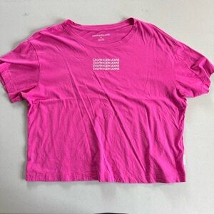 Calvin Klein Jeans Pink Crop Boxy T-Shirt